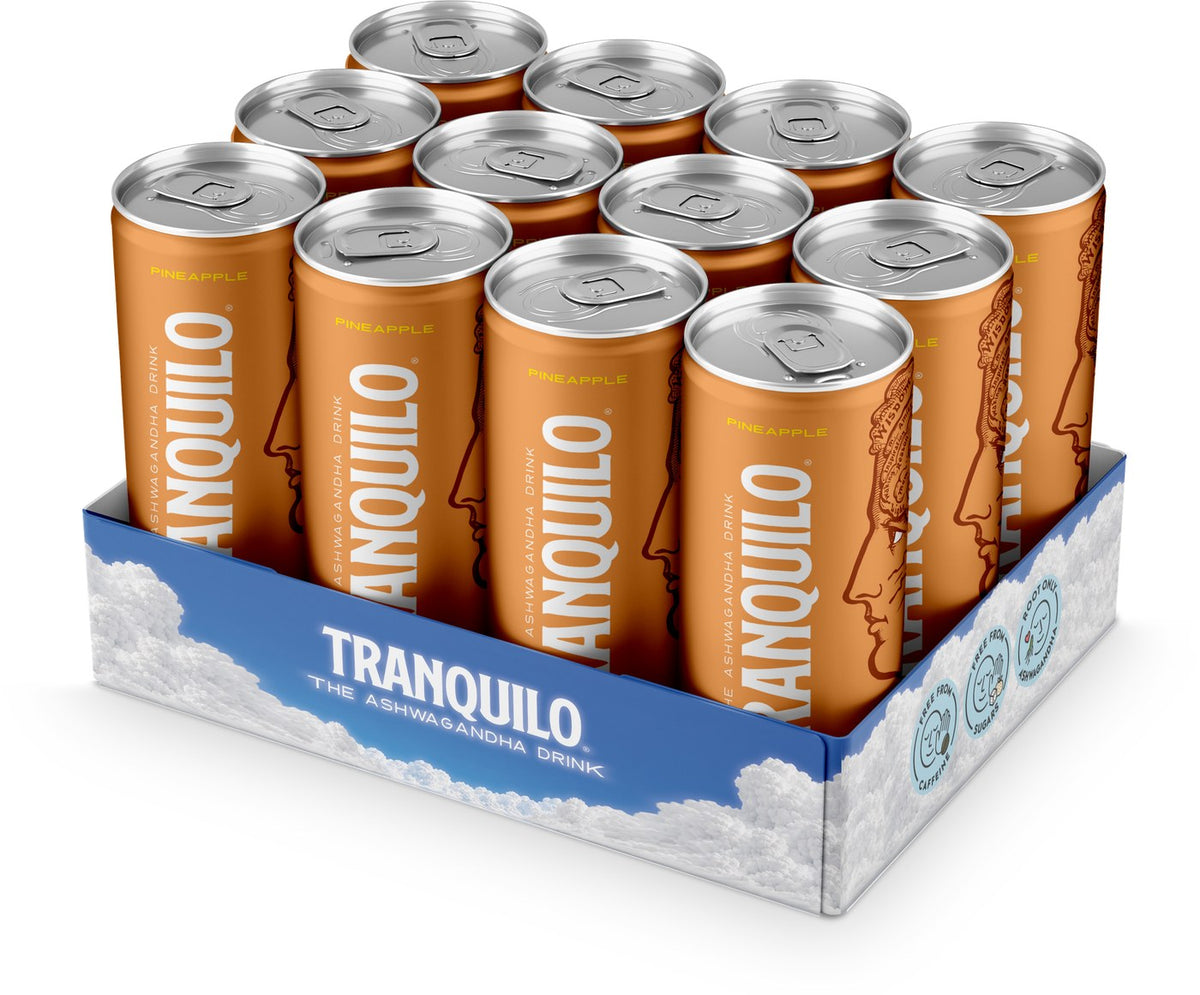 Tranquilo Pineapple ashwagandha drink, 12-pack