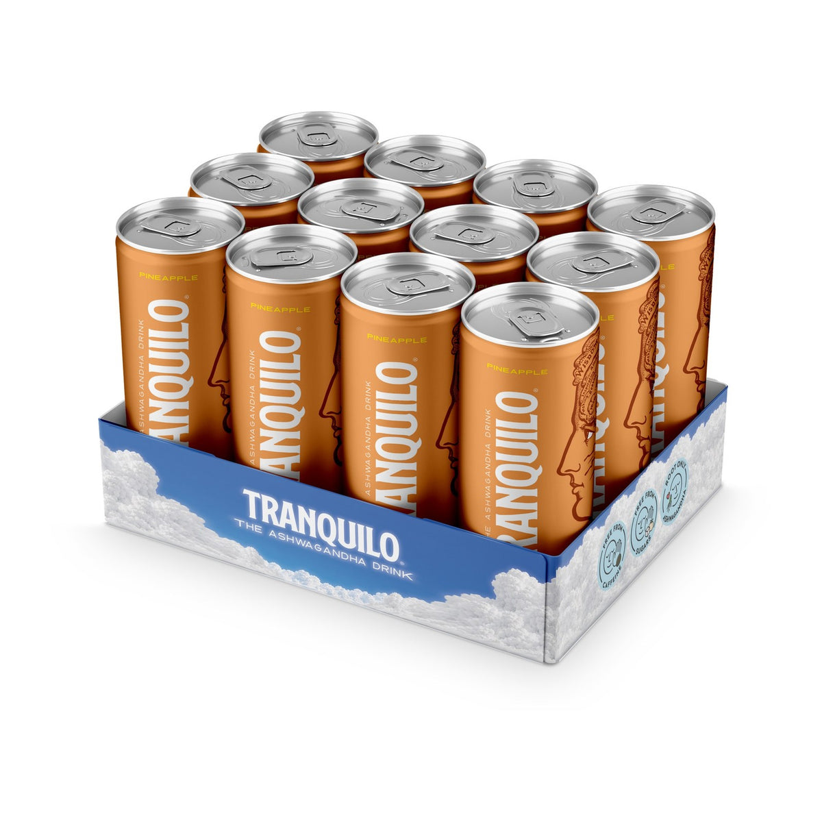 Tranquilo Pineapple ashwagandha drink, 12-pack