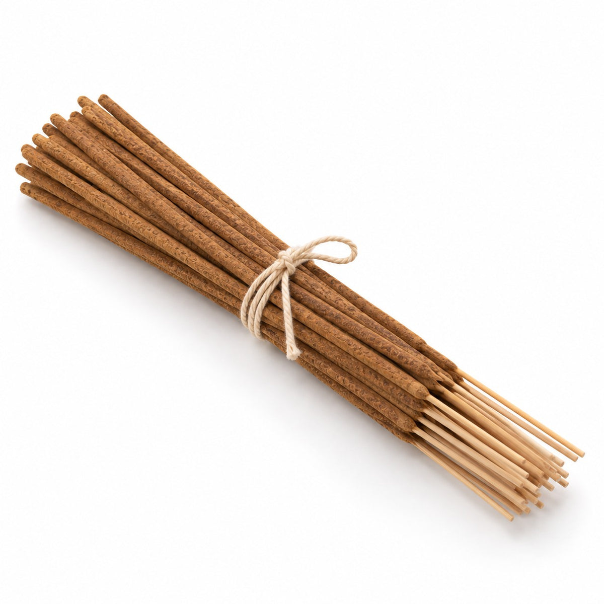 Close-up of the palo santo incense sticks tied with cotton cord