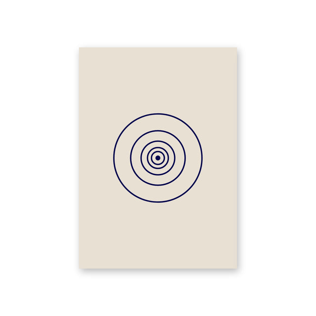 Poster Breath, sand, concentric rings in navy