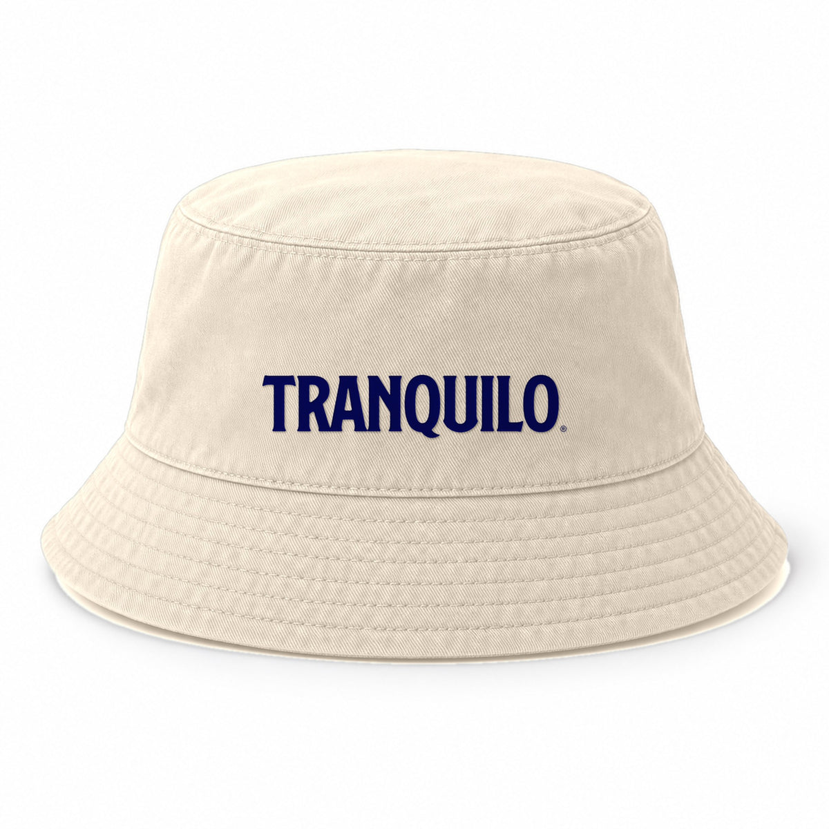 Sand bucket hat with TRANQUILO embroidered on the front
